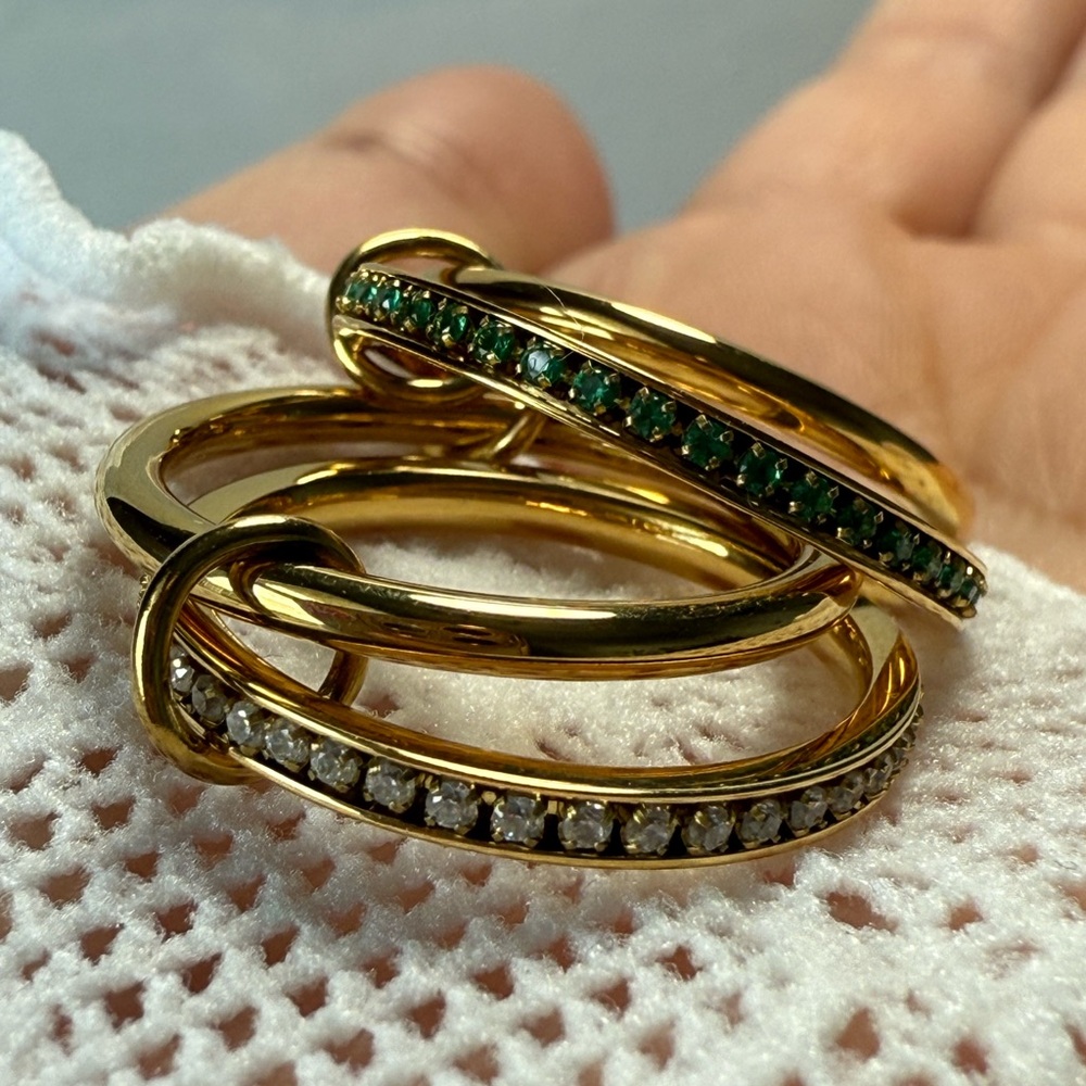 Layered Stacked Ring 18K Golden Plated Stainless Steel SIZE 8 - Picture 9 of 14